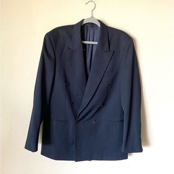 Toscanini Blue Blazer Made in Italy Size 42R - Picture 3 of 8